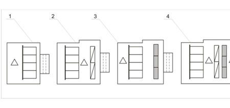 Схематическое изображение компоновочных вариантов дополнительных секций фильтрации центрального кондиционера.