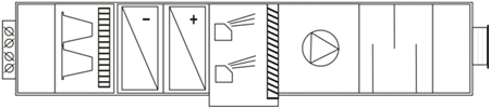 Схема внутреннего блока центрального прямоточного кондиционера.